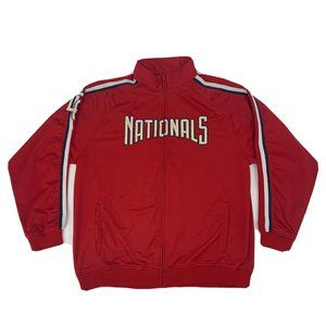 Men's Stitches Long Sleeve Full Zip Jacket MLB Washington Nationals Red XL DC‎